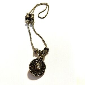 Extra Long Tribal Necklace Silver Tone Boho Gypsy Steampunk‎ Costume Jewelry